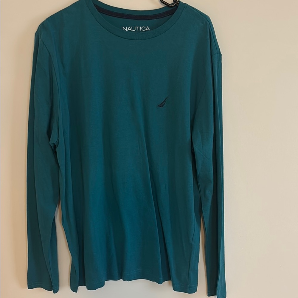 Nautica Men's Teal Long Sleeve Shirt